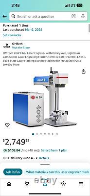 Machine de marquage et de gravure laser OMTech FM6969-30 30W avec une zone de travail de 6,9 x 6,9