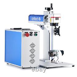 Machine de marquage et de gravure laser à fibre OMTech 50W 7,9 x 7,9 pouces avec axe rotatif
