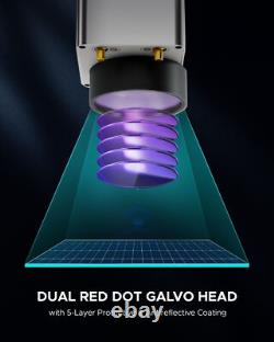 Machine de marquage laser à fibre OMTech 20 W avec point rouge pour marquage métallique 110 x 110 mm