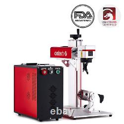 Machine de marquage laser à fibre OMTech 80W JPT MOPA 4.3x4.3 6.9x6.9 avec axe rotatif
