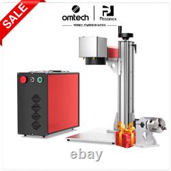 Machine de marquage métallique couleur avec laser à fibre MOPA de 60W et axe rotatif