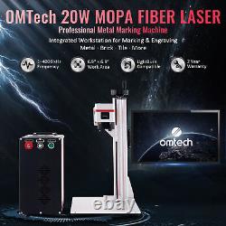 OMTechT ? 20W 7x7 JPT M7 Marqueur Laser à Fibre avec Axe Rotatif pour Gravure sur Métal