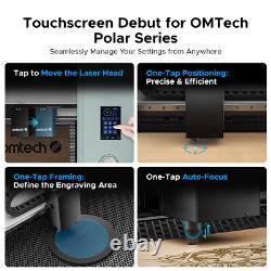 OMTechT? Graveur Laser Polar 55W 12x20 Autofocus avec Lightburn et Axes Rotatifs