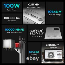 OMTechT? Marqueur Graveur Laser à Fibres MOPA 100W avec Zone de Travail de 6,9x6,9