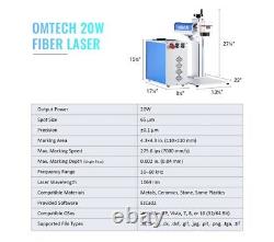 OMTech 20W Fibre Laser Gravure Machine de Marquage Laser de Bureau 110x110mm Plateforme de Travail