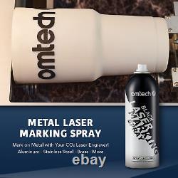 OMTech 24 Pack de peinture en aérosol laser métallique noir pour découpeuse laser CO2 et graveur - 1 boîte