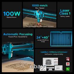 OMTech 24x 40 100W Graveur et Découpeur Laser CO2 Haute Vitesse 1000mm/s Pronto 45