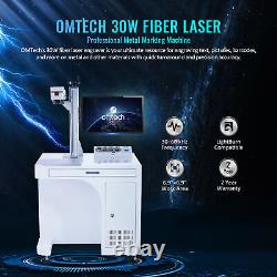 OMTech 30W 6.9x6.9 Machine de marquage et de gravure laser sur fibre pour métaux