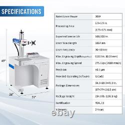 OMTech 30W Marqueur laser à fibre 7x7 pour le marquage de l'acier, de l'aluminium, de l'or et plus encore