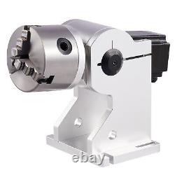 OMTech 360 Attachement d'Axe Rotatif pour Machine de Gravure Laser Mandrin Rotatif à 3 Mâchoires