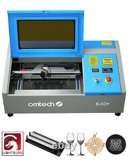 OMTech 40W 8x12 Bureau K40+ Graveur Laser CO2 avec LightBurn & Axe Rotatif