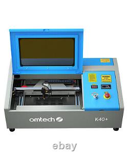 OMTech 40W K40+ Marqueur laser CO2 avec axe rotatif Comp 8x12 lit de gravure avec point rouge