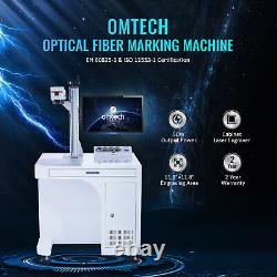 OMTech 50W 12x12 Machine de Marquage et de Gravure au Laser à Fibre avec Axe Rotatif