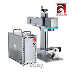OMTech 50W Gravure Laser à Fibre 7x7 avec JPT pour le Métal Argent Or Axe Rotatif