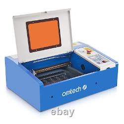 OMTech 8x12 graveur laser CO2 avec tube laser 40W, panneau LCD LaserDRW et axe rotatif.