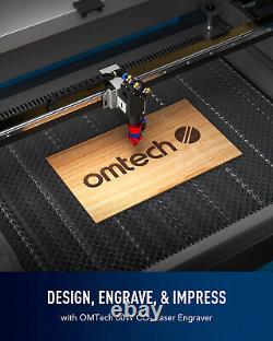 OMTech AF2028-60 Machine de gravure et de découpe laser CO2 de 60W avec refroidisseur d'eau