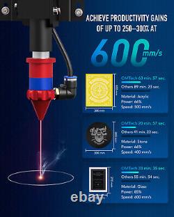 OMTech AF2028-60 Machine de gravure et de découpe laser CO2 de 60W avec refroidisseur d'eau