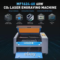 OMTech CO2 Laser Graveur 60W 24x16 Machine de Découpe et de Gravure avec Axe Rotatif