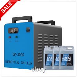 OMTech CW-3000 Refroidisseur d'eau pour graveur laser CO2 40W 50W avec 2 paquets de liquide de refroidissement