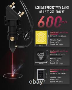 OMTech Graveur et découpeur laser CO2 60W Équipement de gravure et de découpe Système Ruida