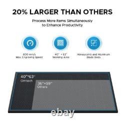 OMTech Laser CO2 de 150W, découpe et gravure, cutter graveur marqueur, lit de 40×63 pouces