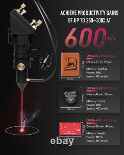 OMTech MF1220-50 Graveur Découpeur Laser CO2 50W avec Refroidisseur et Axe Rotatif à 4 Roues
