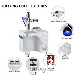 OMTech Machine de Marquage Laser à Fibre Raycus 30W Graveur 7x7 avec Axe Rotatif
