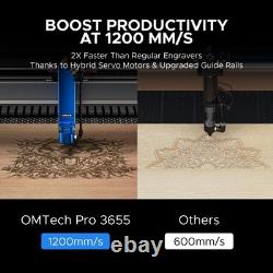 OMTech Pro 130W graveur laser CO2 35x55 avec refroidisseur d’eau CW5200 et autofocus - d’occasion