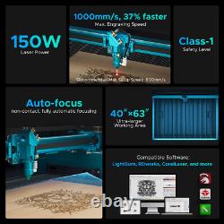 OMTech Pronto 1000 mm/s 150W Graveur Découpeur Laser CO2 40x63 avec Refroidisseur d'Eau