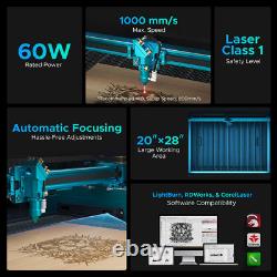 OMTech Pronto 35 60W 20x28 Graveur Découpeur Laser CO2 avec Autofocus 1000m/s