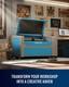 Omtech Machine De Gravure Et De D&eacute;coupe Laser Co2 60 W, Zone De Travail 16 X 24, Compatible Lightburn