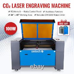 Omtech 100w 24x40 Cutter Laser Cutter Copper Autofocus Avec Cw5200 Water Chiller