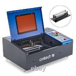 Omtech 40w Co2 Machine De Marquage Laser Avec Roues De Pompe À Eau Et Axe Rotatif K40