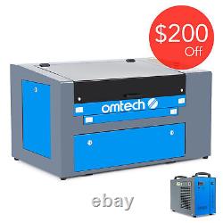 Omtech 50w 12x20in Co2 Laser Graveur Machine À Graver Avec 5200 Water Chiller