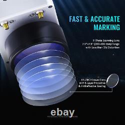 Omtech 50w Fiber Laser Marking Machine De Gravure 7.9×7.9 Avec Axe Rotatif