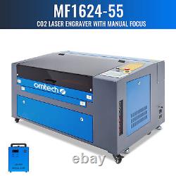Omtech 60w 16x24 Po. Cutter Marqueur De Graveur Laser Co2 Avec Cw3000 Ciller D'eau