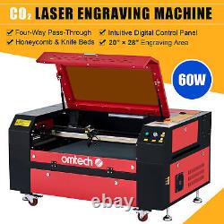Omtech 60w Co2 Laser Cutter W 20x28 Workbed Autolift Air Assist Rdworks & Roues
