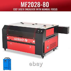 Omtech 80w 20 X 28 Pouces Laser Graveur De Co2 Gravure Cutter Avec5200 Water Chiller