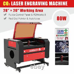 Omtech 80w Co2 Machine À Découper Au Laser Avec Lit Motorisé 28x20 Autofocus Air Assist
