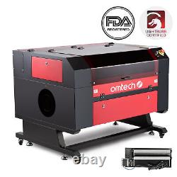 Omtech Co2 Laser Graveur Cutter 60w 28x20 Workbed Avec Axe De Rotation Autofocus