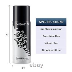 Pack de 24 sprays métalliques noirs OMTech pour graveur et découpeur laser CO2 (1 boîte)