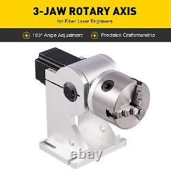 Pièce jointe d'axe rotatif OMTech avec mandrin 3 mors de 80 mm pour graveur laser rotatif