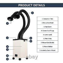 Purificateur d'air professionnel OMTech 130W avec filtre à 3 étages et absorbeur de fumée à 2 entrées