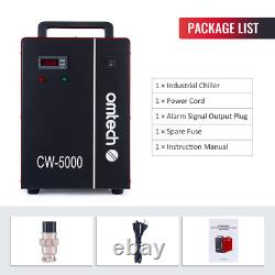Refroidisseur d’eau industriel CO2 OMTech CW-5000 pour graveur et découpeur 50-100 W, version US