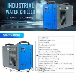 Refroidisseur d'eau industriel OMTech CW5200 avec 2 packs de liquide de refroidissement antigel pour laser CO2