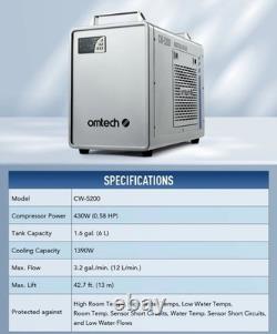 Refroidisseur d'eau industriel OMTech CW-5200 pour graveur découpeur laser CO2 de 50-150W