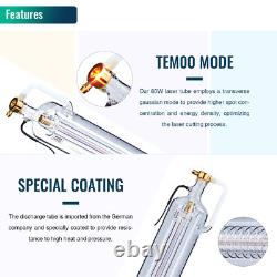 Tube laser CO2 80 W 1250 mm 80 mm pour machine de gravure et de découpe laser, puissance de pointe 95 W, utilisé