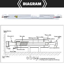 Tube laser CO2 OMTech 40W K40 700mm 1,300 heures pour graveur et découpeur laser CO2