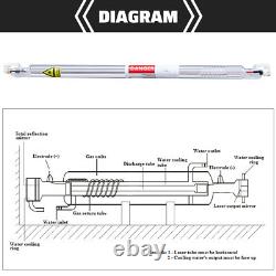 Tube laser CO2 OMTech 60W 100 cm de long, diamètre 50 mm, compatible avec graveur laser - d’occasion