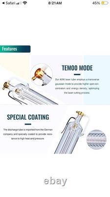 Tube laser CO2 OMTech 80W LAT-ST80-01 pour découpeur laser CO2 NOUVEAU